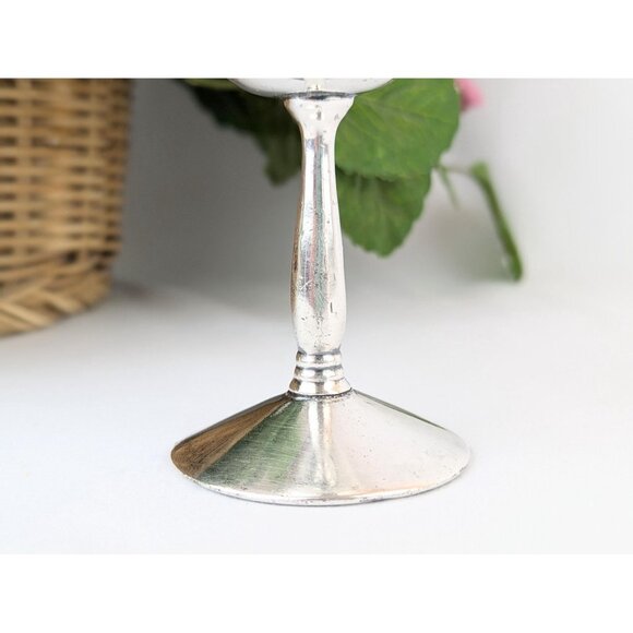 Vintage Distressed Silver Wine Goblet Rustic Aged Silver-Plated Water Goblet - Picture 3 of 9